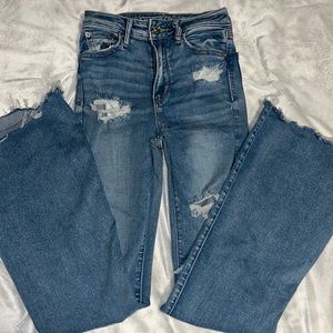 American eagle high rise flare jeans size 0